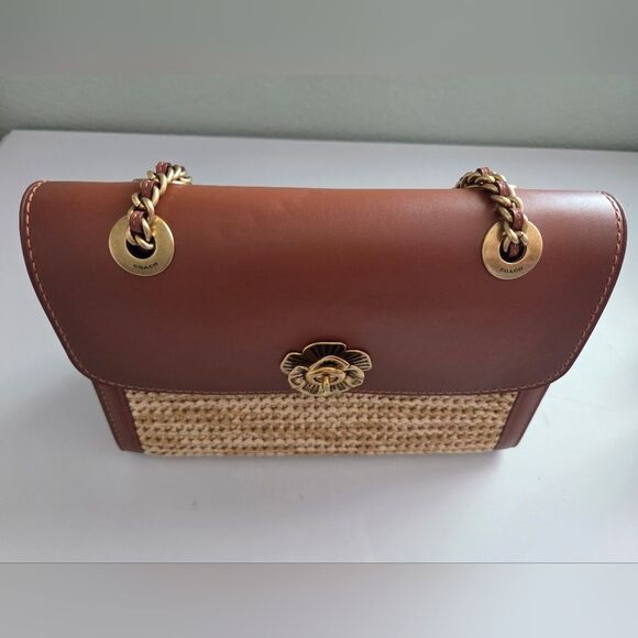 Coach Parker In Colorblock Woven Straw/Leather - Picture 13 of 16